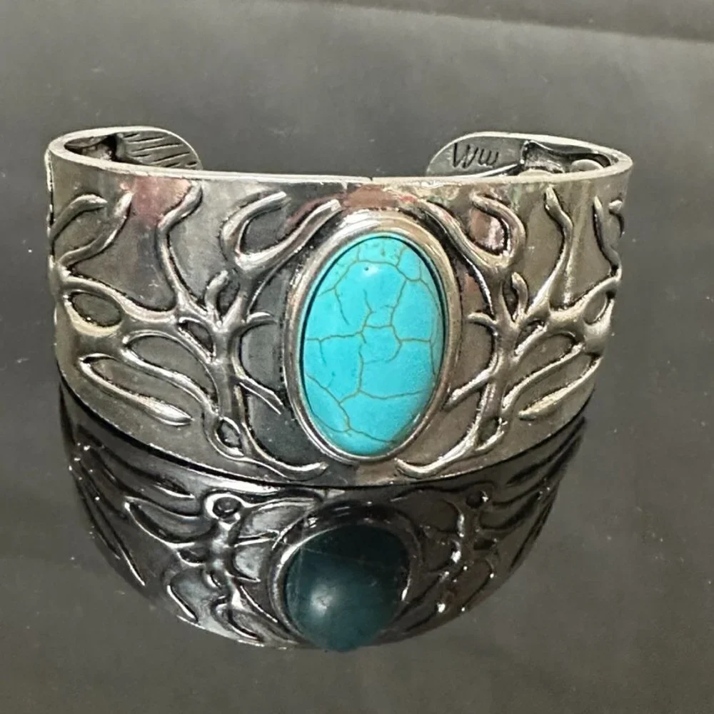 Western Turquoise Cuff Bracelet Large XL 7
